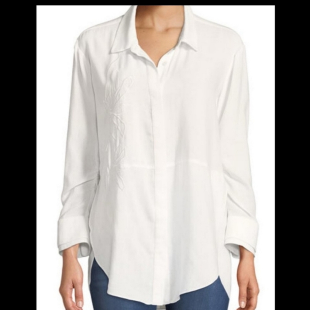 Halston Heritage Button Down Shirt, Ivory